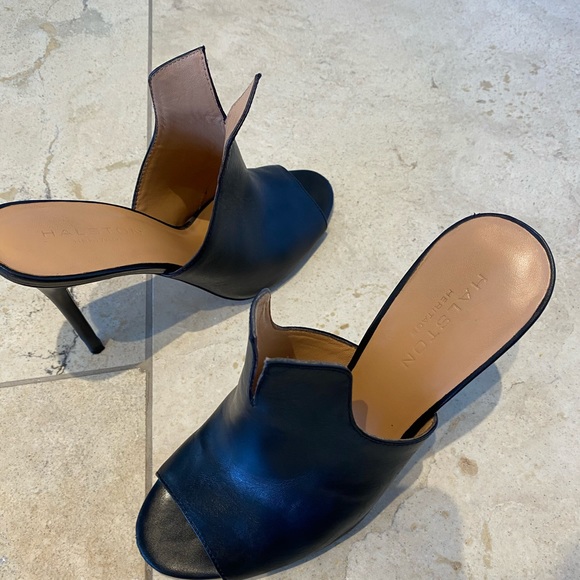 Black sexy leather mules - Picture 6 of 6